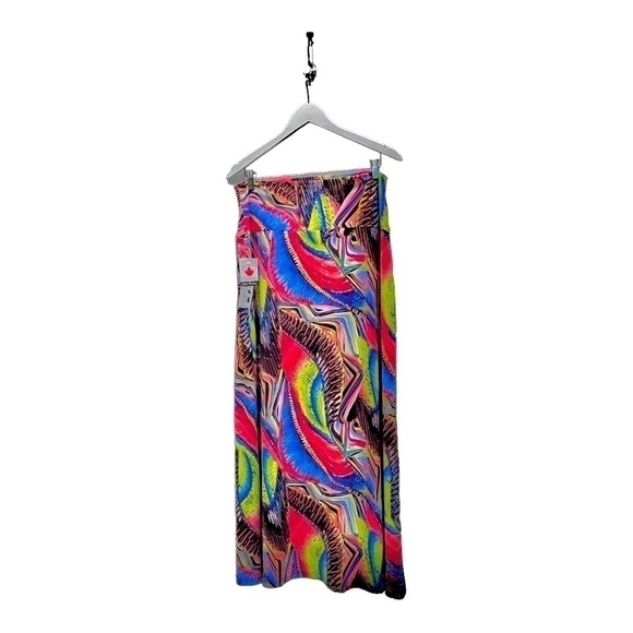 Soft Works Montreal Maxi Skirt Women’s Large Abstract  Artsy Print Stretch NWT - Picture 7 of 7